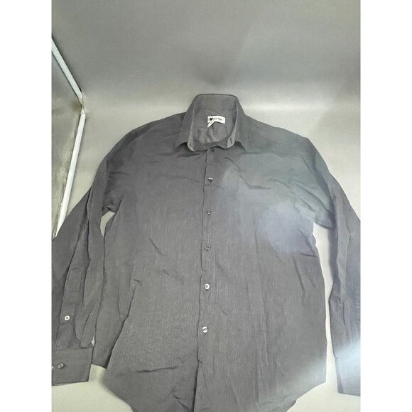 calvin klein long sleeve shirt button up slim fit stretch stripped collar m READ - Picture 6 of 6